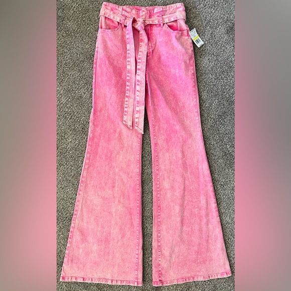 Flying Tomato Pink Flare Jeans - Picture 2 of 4